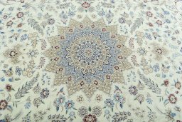 Central medallion detail of 2000s Nain rug from Iran / Persia