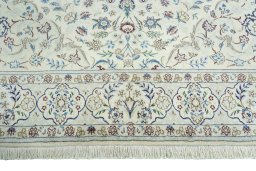 Full view of 2000s Nain rug from Iran / Persia, 313 × 203 cm in Beige tones