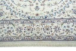 Full view of 2000s Nain rug from Iran / Persia, 300 × 202 cm in Beige tones