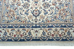 Full view of 2000s Nain rug from Iran / Persia, 220 × 132 cm in Beige tones