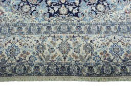 Full view of 2000s Nain rug from Iran / Persia, 475 × 322 cm in Blue tones