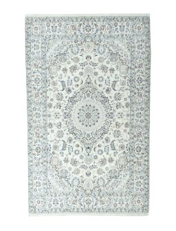 Full view of 2000s Nain rug from Iran / Persia, 313 × 196 cm in Beige tones