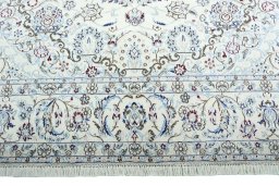 Full view of 2000s Nain rug from Iran / Persia, 313 × 196 cm in Beige tones