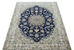 Surface texture of New Nain rug with natural Wool and intricate pattern