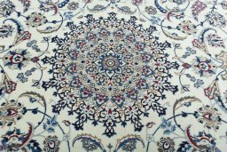 Central medallion detail of New Nain rug from Iran / Persia