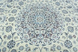 Central medallion detail of 2000s Nain rug from Iran / Persia