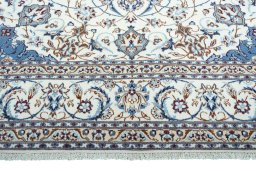 Full view of New Nain rug from Iran / Persia, 341 × 256 cm in Beige tones