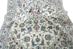 Surface texture of New Nain rug with natural Wool and intricate pattern