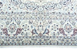 Full view of 2000s Nain rug from Iran / Persia, 370 × 252 cm in Beige tones