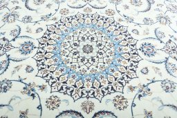 Central medallion detail of New Nain rug from Iran / Persia
