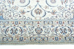 Full view of New Nain rug from Iran / Persia, 345 × 257 cm in Beige tones