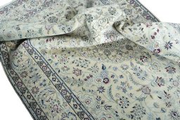 Surface texture of New Nain rug with natural Wool and intricate pattern
