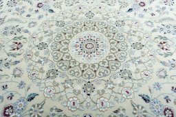 Central medallion detail of New Nain rug from Iran / Persia