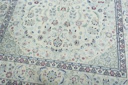Close-up detail of New Nain rug from Iran / Persia showing Wool weave