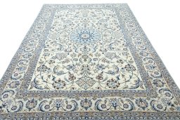 Surface texture of New Nain rug with natural Wool and intricate pattern