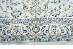 Full view of New Nain rug from Iran / Persia, 360 × 245 cm in Beige tones