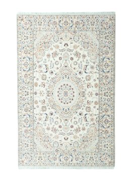 Full view of 2000s Nain rug from Iran / Persia, 309 × 198 cm in Beige tones