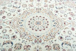 Central medallion detail of 2000s Nain rug from Iran / Persia