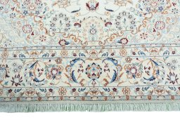Full view of 2000s Nain rug from Iran / Persia, 309 × 198 cm in Beige tones