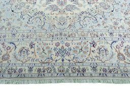 Full view of 2000s Nain rug from Iran / Persia, 380 × 240 cm in Beige tones