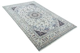 Close-up detail of New Nain rug from Iran / Persia showing Cork weave
