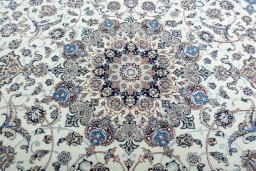 Central medallion detail of New Nain rug from Iran / Persia