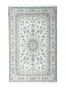 Full view of 2000s Nain rug from Iran / Persia, 308 × 198 cm in Beige tones