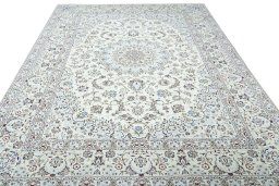 Surface texture of New Nain rug with natural Wool and intricate pattern