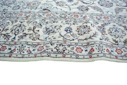 Surface texture of New Nain rug with natural Wool and intricate pattern