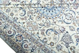 Surface texture of New Nain rug with natural Wool and intricate pattern