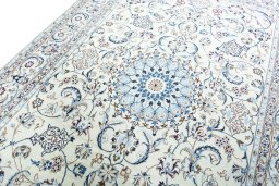 Central medallion detail of New Nain rug from Iran / Persia