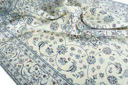Surface texture of New Nain rug with natural Wool and intricate pattern