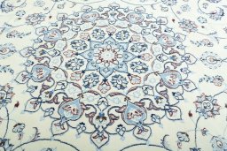 Central medallion detail of New Nain rug from Iran / Persia