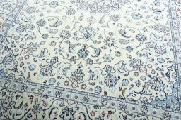 Close-up detail of New Nain rug from Iran / Persia showing Wool weave