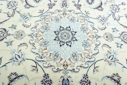 Central medallion detail of New Nain rug from Iran / Persia