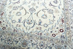 Close-up detail of New Nain rug from Iran / Persia showing Wool weave