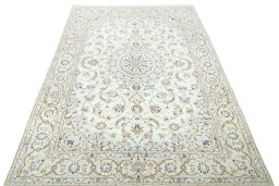 Surface texture of New Nain rug with natural Wool and intricate pattern