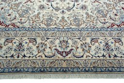 Full view of New Nain rug from Iran / Persia, 408 × 312 cm in Beige tones