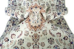 Surface texture of New Nain rug with natural Wool and intricate pattern