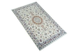 Close-up detail of New Nain rug from Iran / Persia showing Wool weave