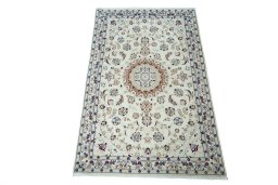 Surface texture of New Nain rug with natural Wool and intricate pattern