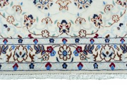 Full view of New Nain rug from Iran / Persia, 132 × 80 cm in Beige tones