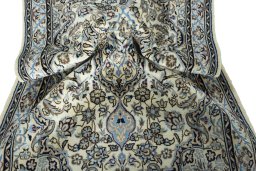 Surface texture of New Nain rug with natural Wool and intricate pattern