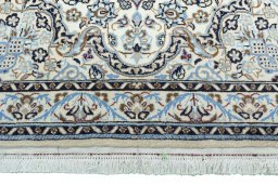 Full view of New Nain rug from Iran / Persia, 151 × 95 cm in Beige tones