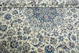 Close-up detail of New Nain rug from Iran / Persia showing Wool weave