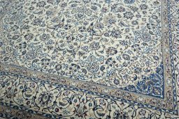 Close-up detail of New Nain rug from Iran / Persia showing Wool weave