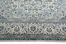 Full view of New Nain rug from Iran / Persia, 548 × 351 cm in Beige tones
