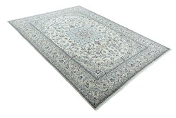 Close-up detail of New Nain rug from Iran / Persia showing Wool weave
