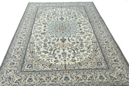 Surface texture of New Nain rug with natural Wool and intricate pattern