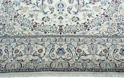 Full view of New Nain rug from Iran / Persia, 347 × 255 cm in Beige tones